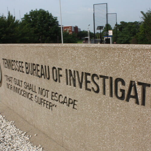 Sign outside the Tennessee Bureau of Investigation headquarters