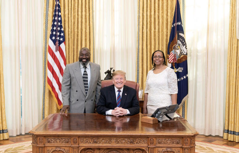 Matthew Charles in Oval Office with President Trump