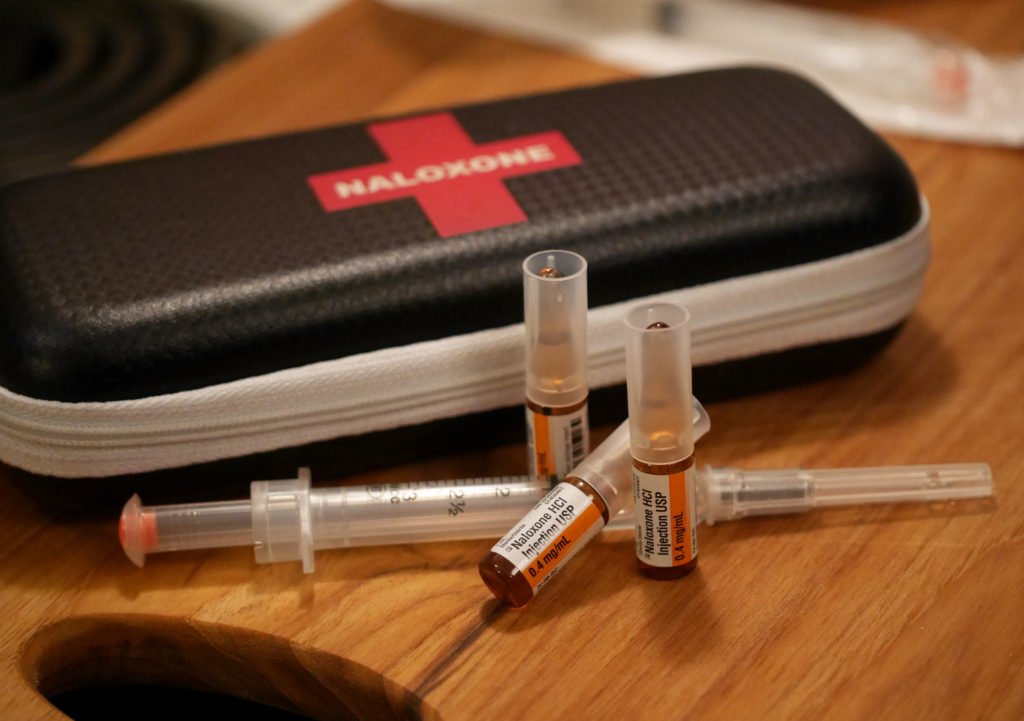 Vials of naloxone, which is often used by first responders to save those who have overdosed.