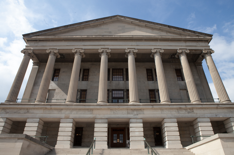 An outside shot of the Tennessee State Capitol