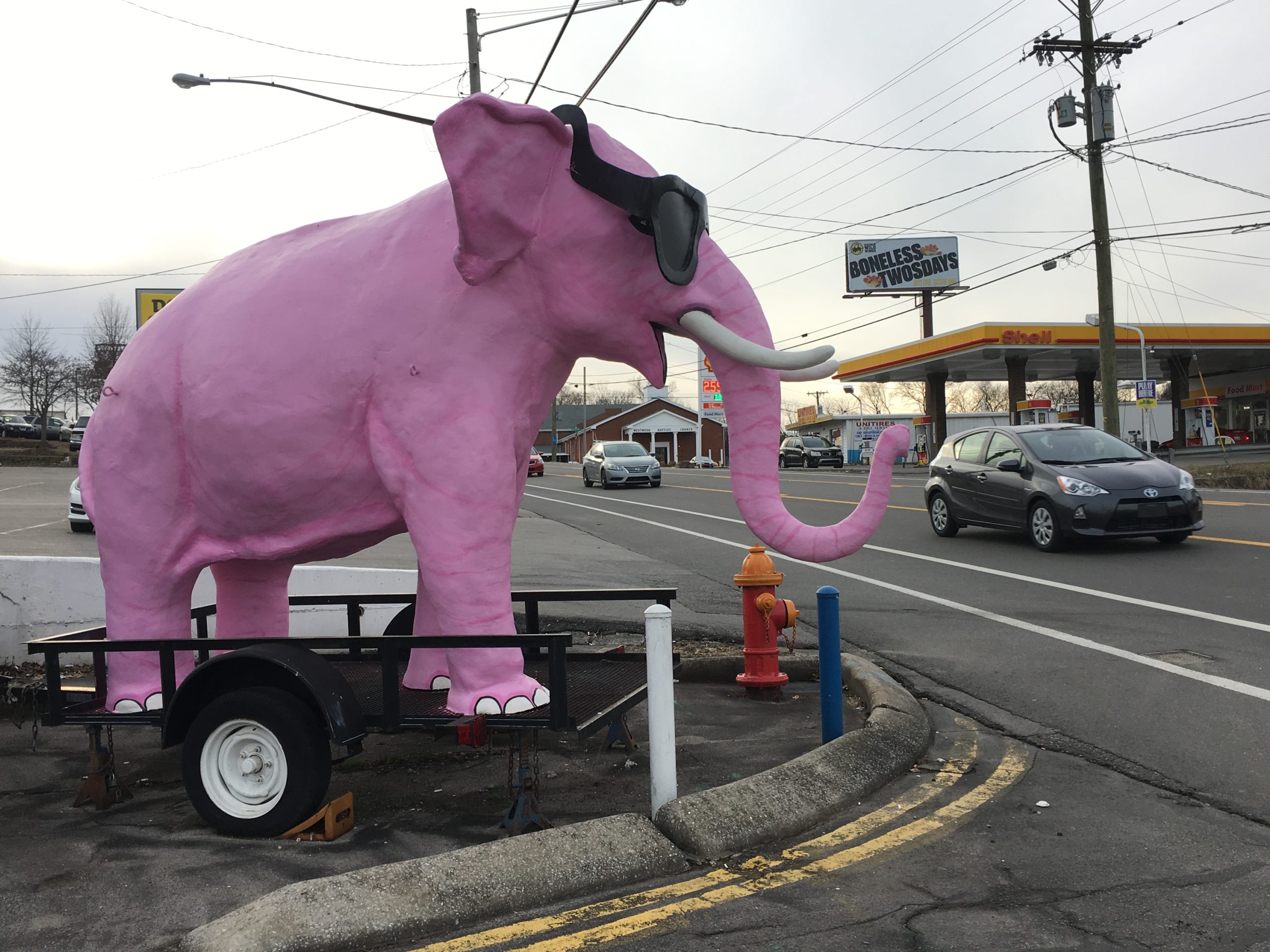 消費税無し 【原画】Pink アナログ】 手描き elephant【アクリル 