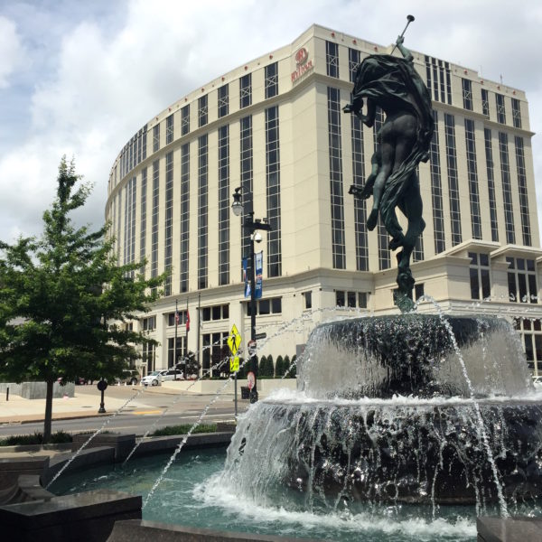 A photograph of a downtown Nashville hotel