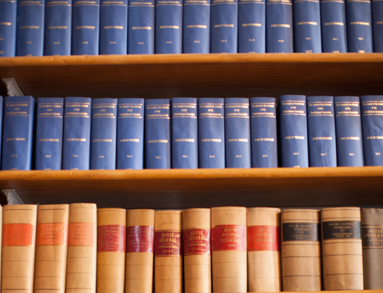 Legal books at the Tennessee legislature