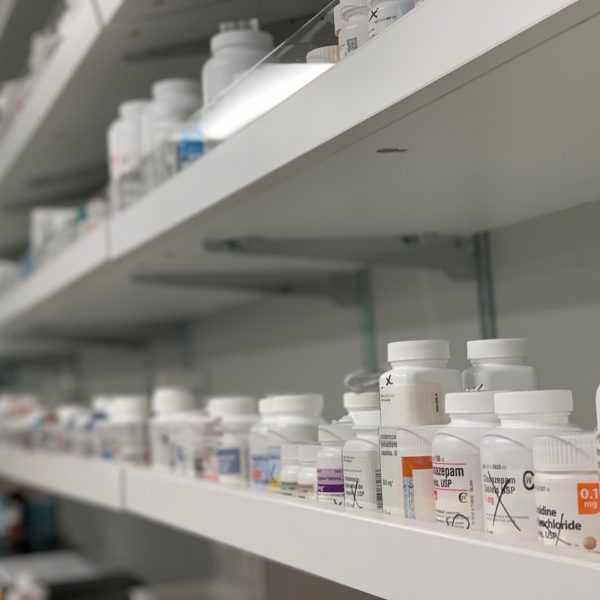 pharmacy shelves