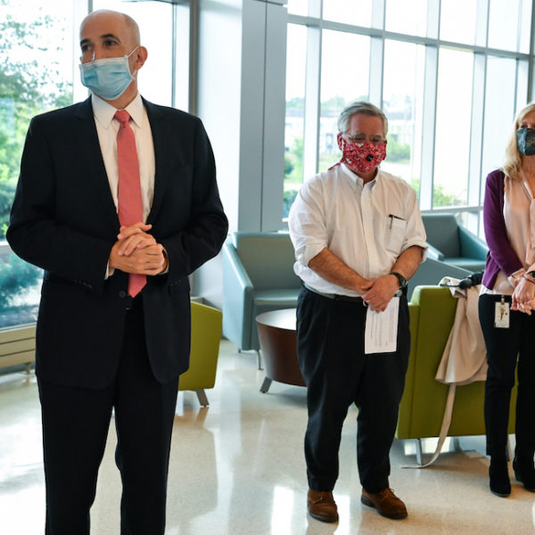 Metro Public Health Director Michael Caldwell speaks May 22 during a special meal for health department employees.