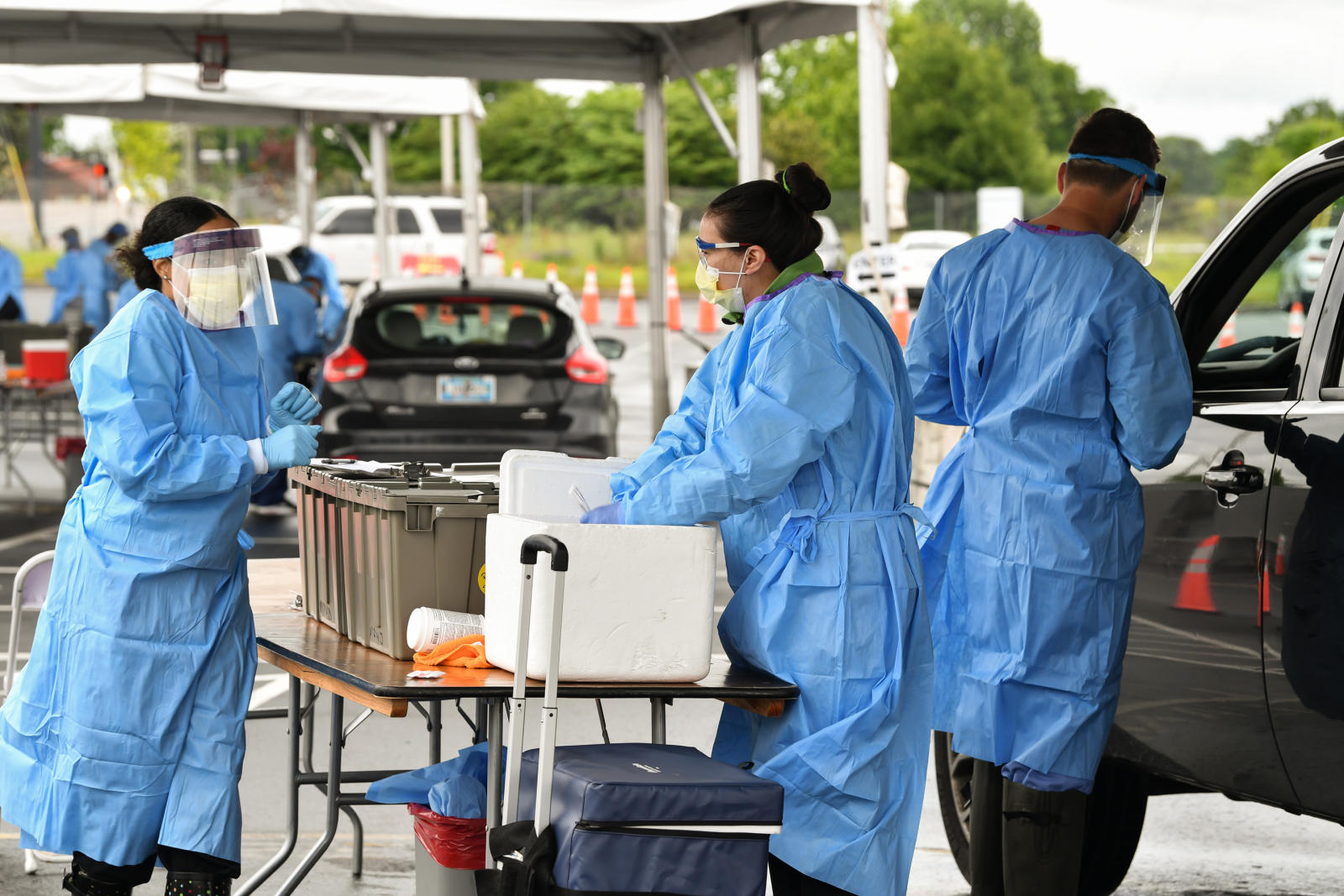 Long Lines For Nashville's Drive-Thru Coronavirus Testing ...