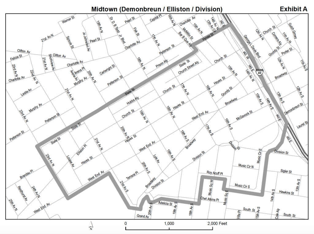 map of area in Midtown