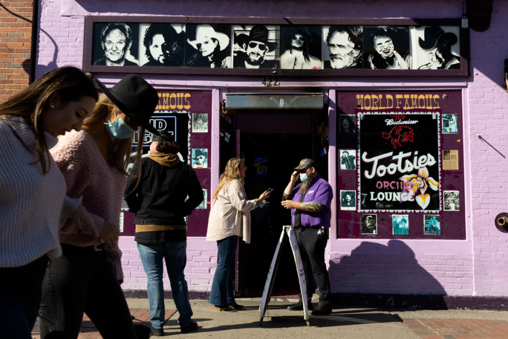 downtown Nashville mask honky tonk