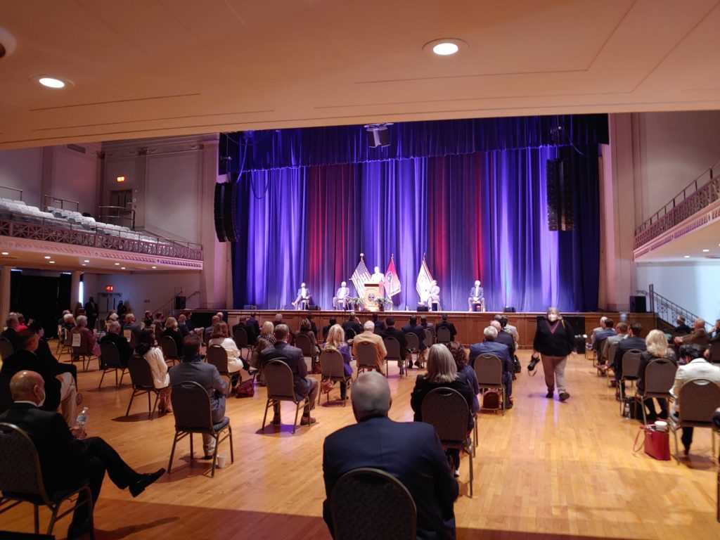 Gov. Bill Lee speaks to lawmakers in War Memorial Auditorium to open a special session on education.