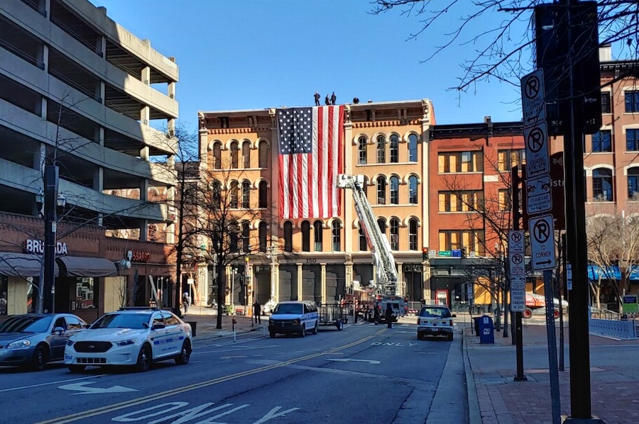 downtown Nashville bombing flag
