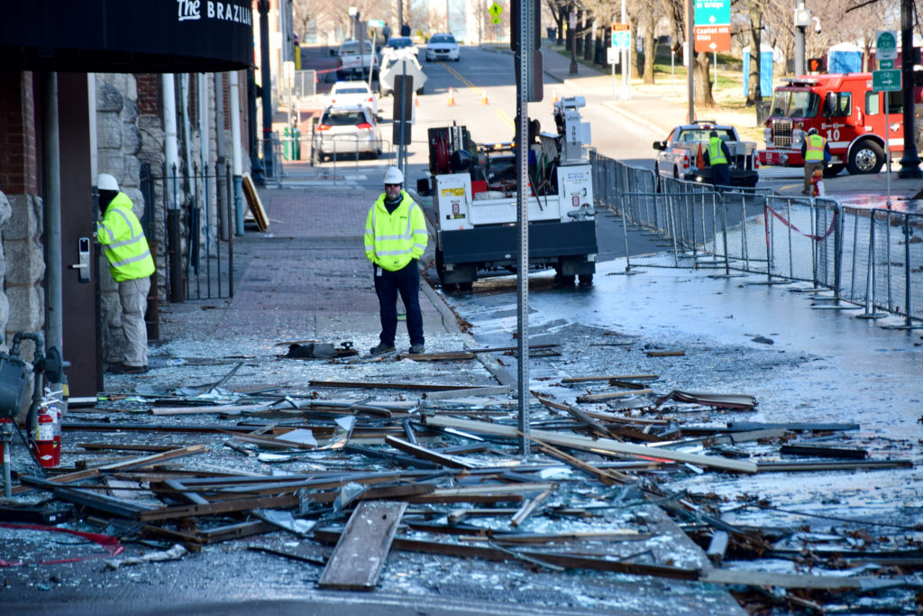 downtown Nashville bombing cleanup