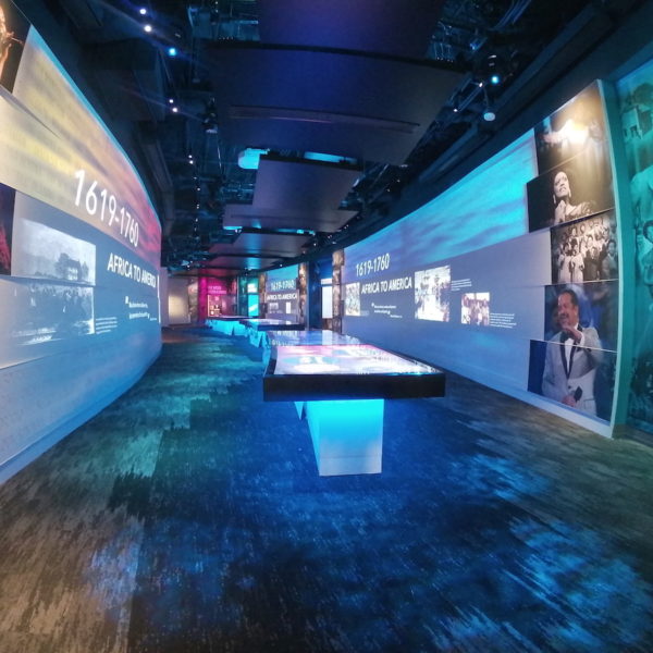 An exhibition hall within the National Museum of African American Music