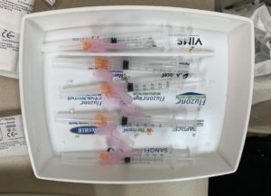 COVID-19 vaccine syringes
