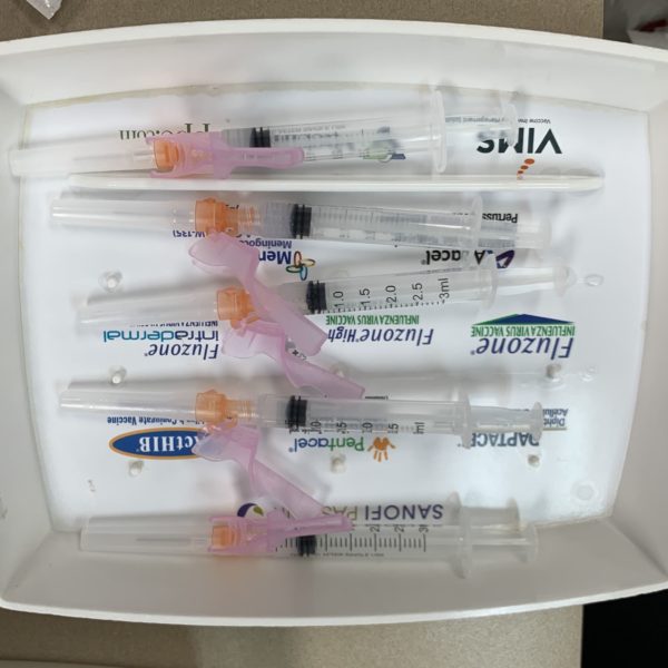 COVID-19 vaccine syringes
