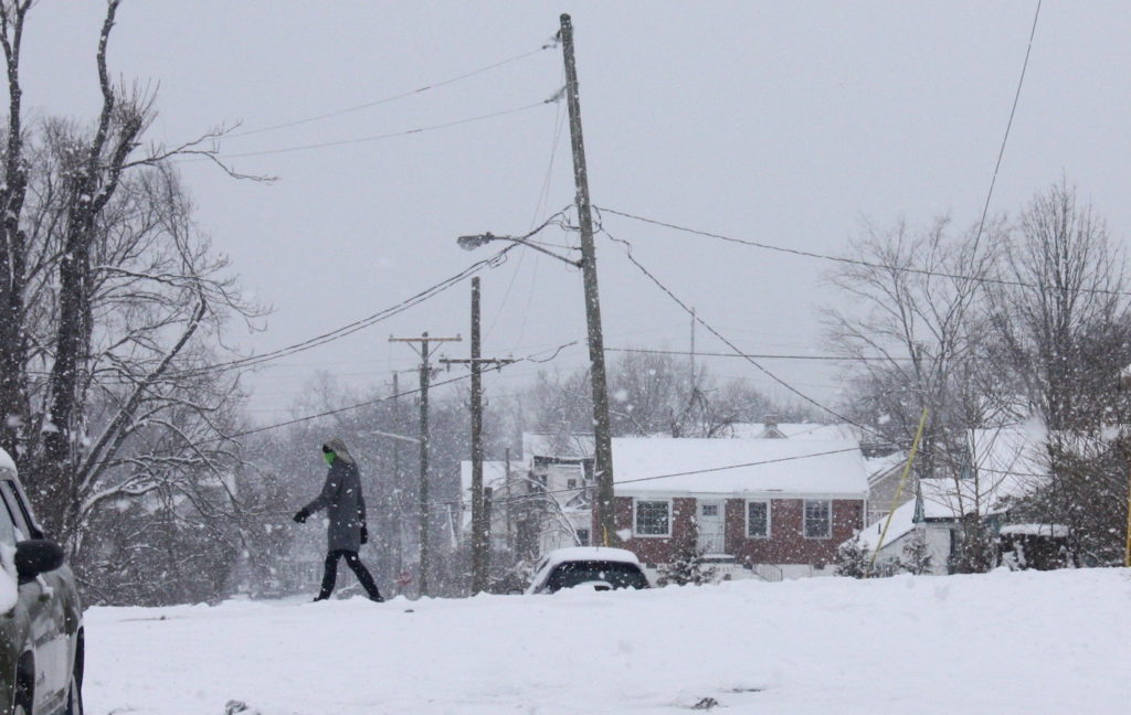 snow pedestrian East Nashville