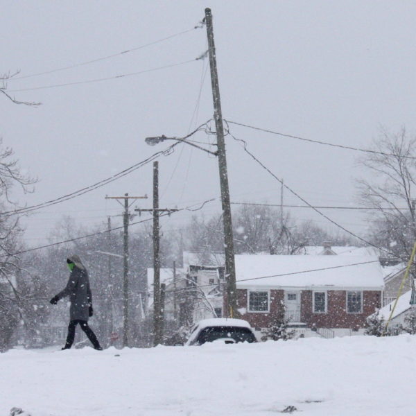 snow pedestrian East Nashville