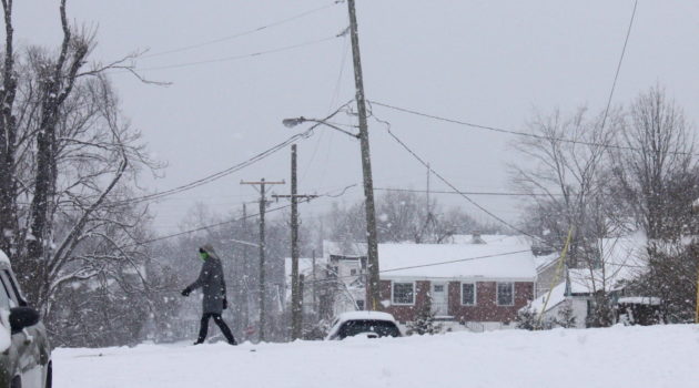 snow pedestrian East Nashville