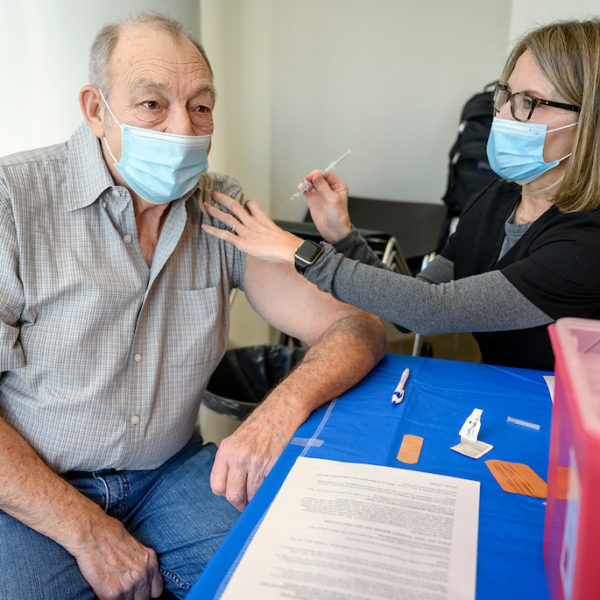 MTSU vaccine shot mask