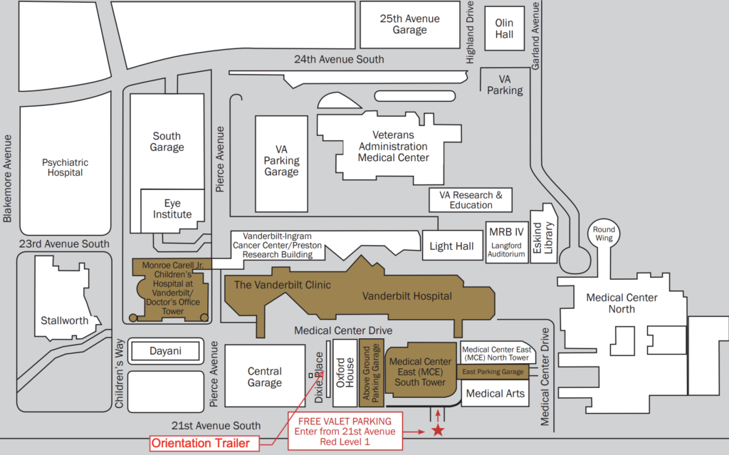 VUMC campus map