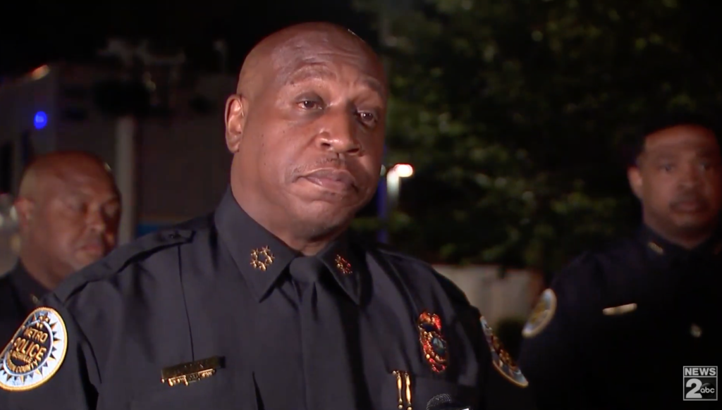 Nashville Police Chief John Drake speaks to reporters after a shooting by police.