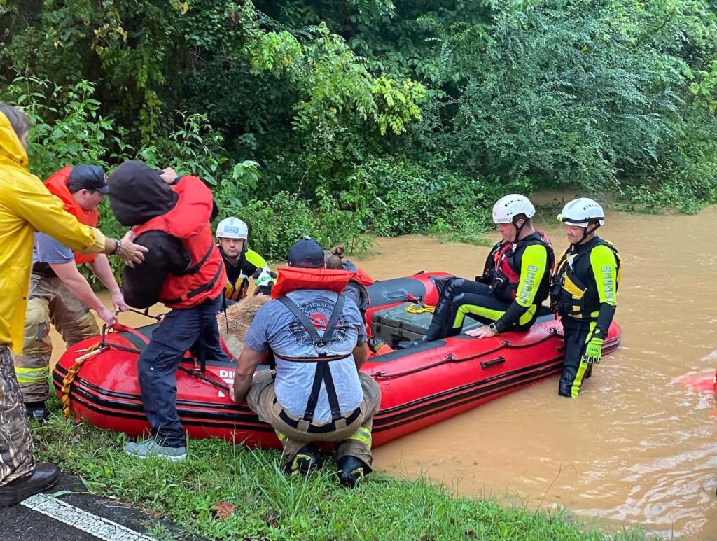 Dickson flash flood water rescue