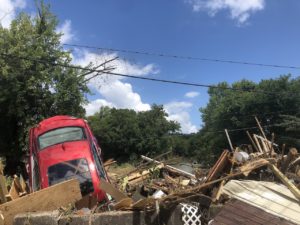 creek full of debris