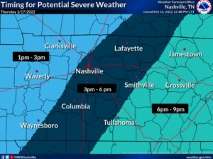 The National Weather Service's forecast for Feb. 17, 2022