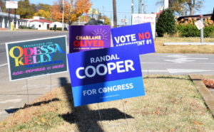 early voting campaign signs in Nashville