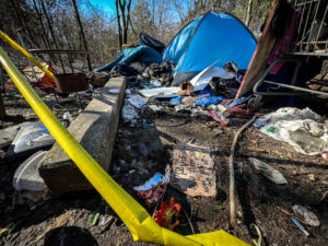 homeless encampment tent Nashville