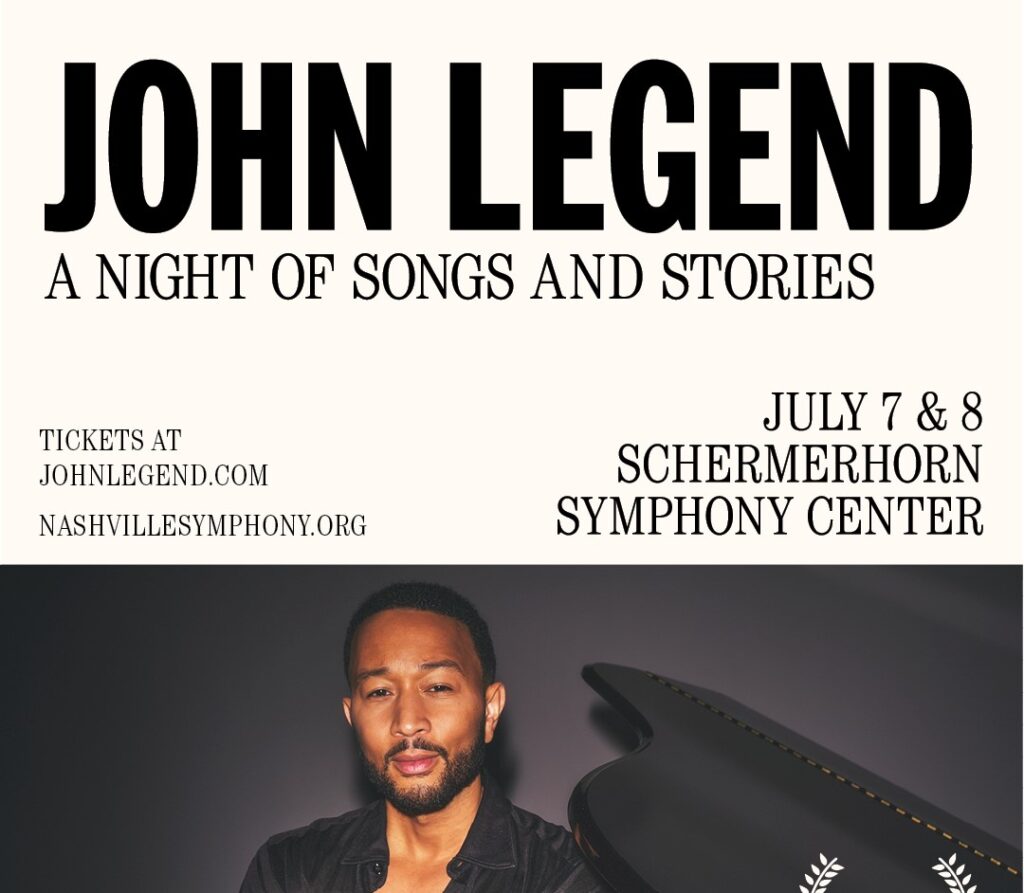 Ticket drawing: John Legend at Schermerhorn Symphony Center on July 7 ...