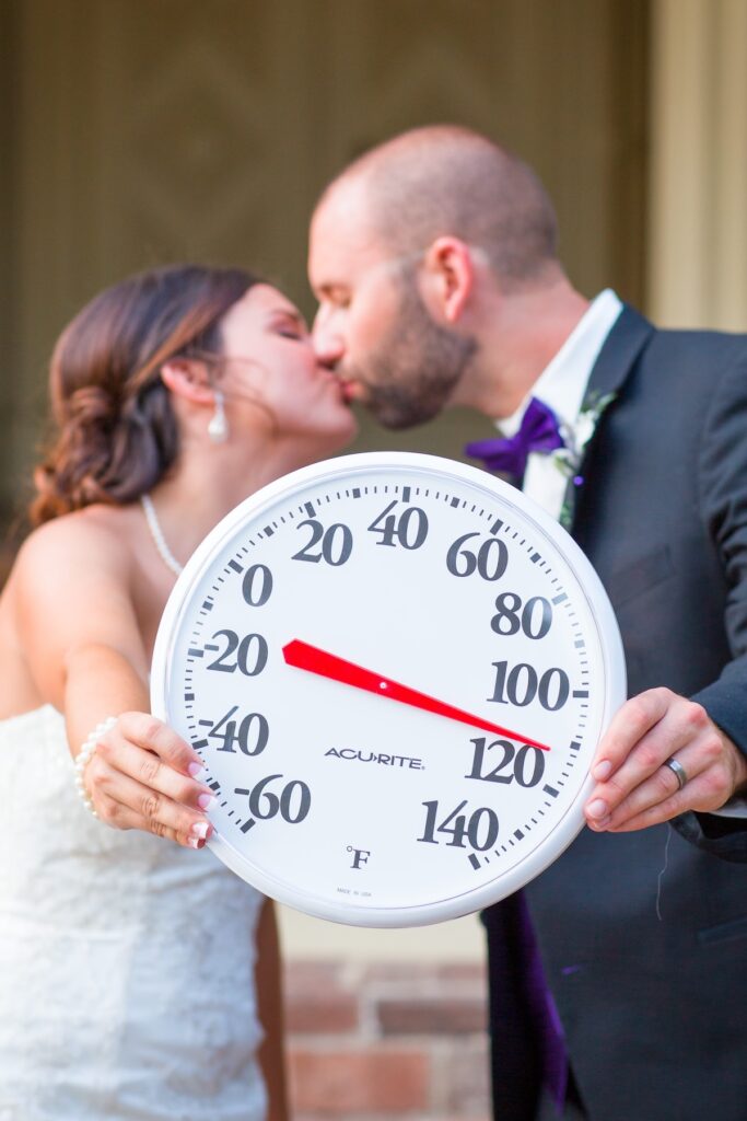 thermometer heat wave wedding photo