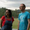 Scott County residents Lisa Wojcik (left) and Cody Cox (right) as seen at the Oneida City Park on Wednesday, Aug. 20, 2025. Together, the two attend government meetings and file public records requests that they post online, as part of a movement to unite Scott County, Tennessee and McCreary County, Kentucky they call the ‘Transparent Bridge Initiative.’