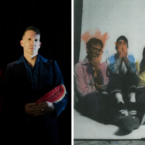 Bands like Xiu Xiu (left) and Hotline TNT (right) recently pulled their music off Spotify, the world's largest streaming service.