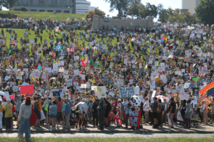 Photo of the crowd at the Nashville No Kings' protest