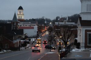 Downtown Jonesborough, Tennessee as seen on Wednesday, Feb. 4, 2026. The community, often labeled as “Tennessee’s Oldest Town,” has been selected by the federal government to host an expanded depleted uranium processing facility which will supply materials for the construction of nuclear warheads.