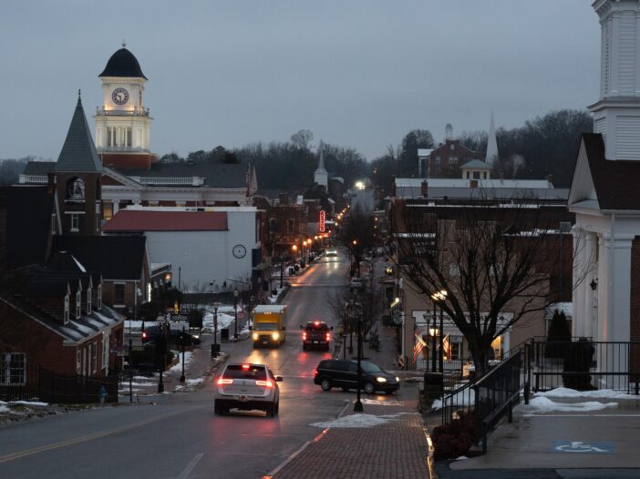 Downtown Jonesborough, Tennessee as seen on Wednesday, Feb. 4, 2026. The community, often labeled as “Tennessee’s Oldest Town,” has been selected by the federal government to host an expanded depleted uranium processing facility which will supply materials for the construction of nuclear warheads.