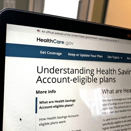 Image of a website on a computer screen with headline "Understanding Health Savings accounts"