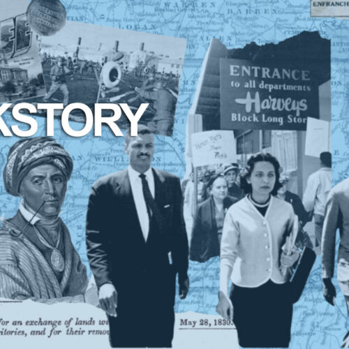 The Backstory main image, featuring a collage of Tennessee historical figures