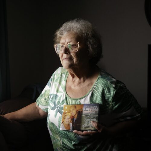 Cindy Leachman Aldridge holds a photo of her late grandson, Jonah Neal, at her home on Wednesday, July 12, 2026 in Owensboro, Ky. Neal was killed in May in Memphis, Tenn. by a federal agent from a crime-fighting task force that includes agents from Homeland Security Investigations and members of the Tennessee National Guard.