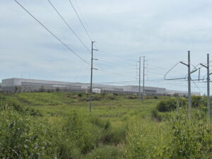 The backside of the Meta data center campus in Gallatin, TN.