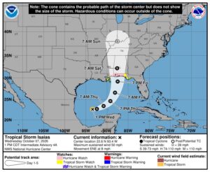 Tropical Storm Isaias could bring heavy rain and some tornado risk to Tennessee this week.
