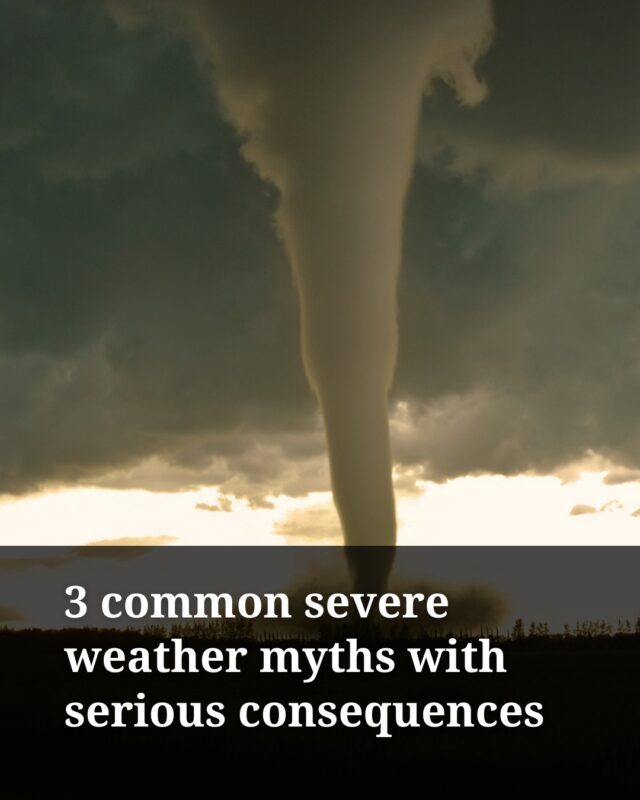 Myths about severe weather that could have devastating consequences if you follow them. 

Our news room intern, Seth Thorpe, talked to the National Weather Service to learn about how myths make their ways around communities.

“They're just things that are shared among the town, either verbally, or I heard it from someone,” said Ryan Husted, warning coordination meterologist for the National Weather Service in Nashville. 

While myths vary from how likely it is a tornado strikes, to crouching if caught in a lightning storm, they all revolve around flawed ideas about how weather works. 

In reality, weather is unpredictable and despite the most reliable effort of meterologists, the best way to survive a severe weather event is to stay prepared. 
 
“Double check your plans, double check your your emergency kit, make your family and your friends are prepared, because severe weather here in Tennessee can strike just about any time,” said Husted. 

Follow along for more updates and tap link in bio for website updates.