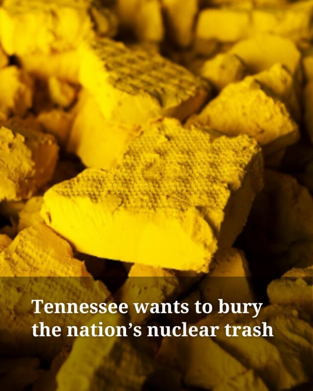 About one in three Americans live within 50 miles of a nuclear waste storage site today. 

But as Caroline Eggers reports, that could soon change. Earlier this year, the U.S. Department of Energy requested proposals from states to host a consolidated, national site for nuclear waste from the power industry. 

“This is a significant opportunity to generate billions of private dollars in Tennessee and create thousands of jobs statewide,” said state Sen. Ken Yager, R-Kingston. 

Yager sponsored a resolution that pledges the state legislature to taking any action to ensure Tennessee is selected as the host location. 

Tennessee is rapidly becoming a central figure in the nation’s next generation of nuclear development. The Tennessee Valley Authority is building a new reactor, while companies are setting up factories for uranium processing, nuclear waste recycling and the manufacture of portable nuclear generators. 

Tap link in bio for more.

Photo Credits: 1 - Energy Fuels Inc, 2 - Tennessee Valley Authority