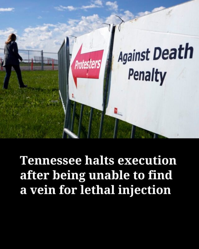 Tennessee halted a man’s execution on Thursday morning after being unable to find a vein for lethal injection.

An attorney who was present for the planned execution of Tony Carruthers in Tennessee on Thursday said it was called off after officials struggled to find a vein for an hour.

Maria DeLiberato, an attorney for Carruthers, said she saw Carruthers “wincing and groaning” and called it “horrible” to watch.

Tap link in bio for more.
