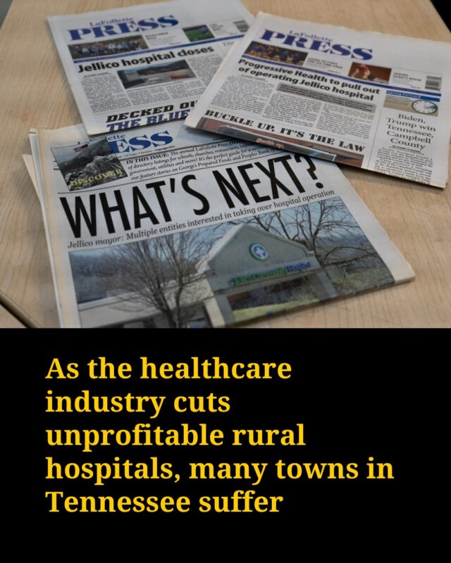 What if you have a medical emergency, drive dozens of miles to the nearest hospital only to find a closed sign on the entrance? 

In Jellico, Tennessee, that’s reality. It’s one of many towns in Tennessee impacted as  tthe healthcare industry cuts unprofitable rural hospitals.

The National Rural Health Association says at least 91 rural hospitals have closed in the last decade. Tennessee has the most closures per capita, with nine. In Jellico, hospital operators cite a lack of demand.

 Residents like Debbie Stanaford remember when the Jellico Community Hospital opened in 1974. It was a small, 25-bed hospital with limited services. But it helped save lives in a community that otherwise faced an hour-long drive away to Knoxville.

Jellico’s small-town government is struggling to reopen its only hospital.
It has become a polarizing issue for locals as city officials brought in multiple operators, each with lofty promises, before being abruptly shut down two years ago. 

To help keep rural hospitals open, the Biden administration introduced new healthcare subsidies if they met certain criteria. Jellico’s hospital satisfied all but one: the federal government doesn’t consider the town to be rural because its lumped into the Knoxville metropolitan area. 

Debbie Stanaford hopes the hospital will ibe restored to the way it was. She says she’s unhappy with the mayor’s handling of the situation.

“I really, honestly had high hopes for the mayor, I really did, about opening the hospital and just doing different things for our town … it’s let me down a little bit.” 

Tap link in bio for more and also get links to more in our Healthcare Hollow series.

Photos: Pierce Gentry / WPLN News